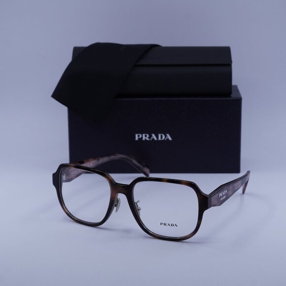Prada PRB07VD 23A1O1 Square Eyeglasses - Mauve Havana 56mm - Picture 1 of 9